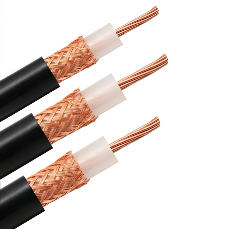 RG213/U Flexible Coaxial Cable 0.405 Diameter with Stranded Center Conductor Low Loss RF Bulk Coax for Radio Base Station