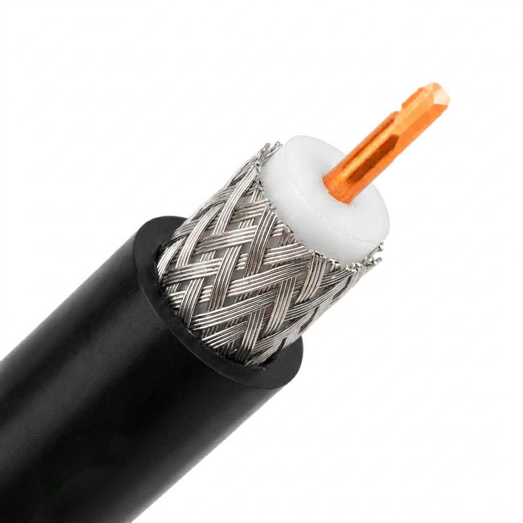 Premium RG58 Coaxial Cable 50 Ohm Low Attenuation Signal Stability RF Wire High Density Shielded Coax for Communication