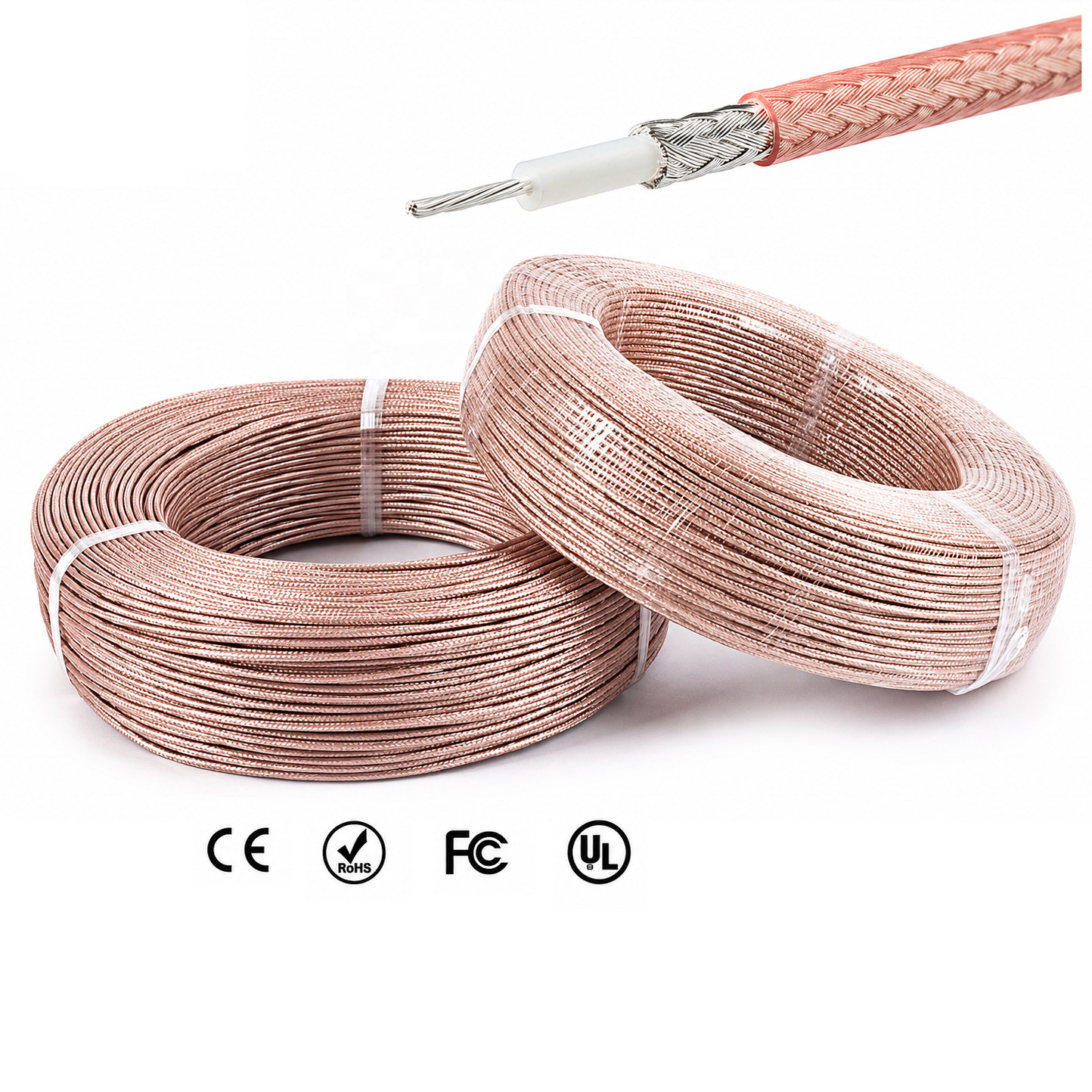 Fast Shipping 50ohm High Temperature RG316 Coaxial Cable RG-316 Antenna Low Loss Pigtail 50Ohm Thin Silver Plated Copper Cable