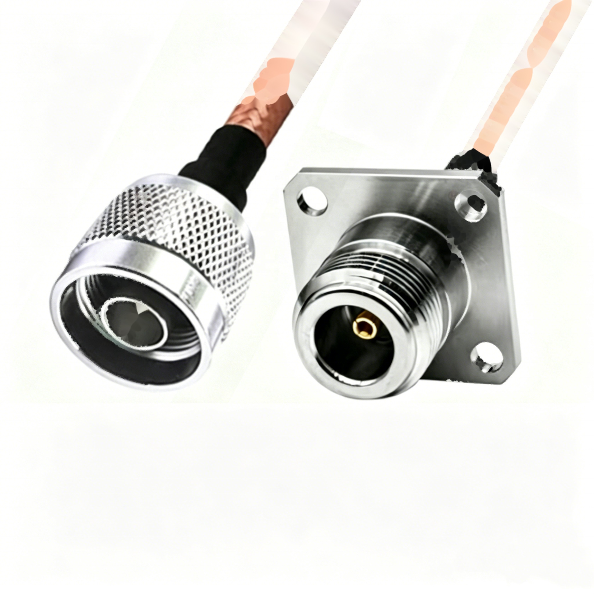 N Type Male Plug to N Type Female Jack 4 Hole Flange Chassis RG400 RG142 RF Coaxial Extension Pigtail Cable Mil-C-17