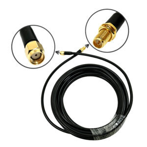 Low Loss LMR200 Coaxial Cable 5M RP-SMA Male to RP-SMA Female Bulkhead Waterproof Jack RF Pigtail Jumper for WiFi Router Antenna