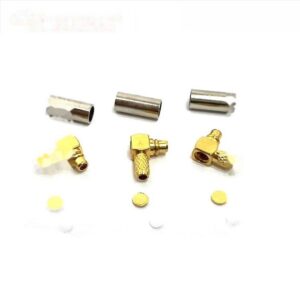 50ohm MMCX Male Right Angle RA Crimp RF Coax Connector for WDFR100 RG174 RG188 RG316 Coaxial Pigtail Cable