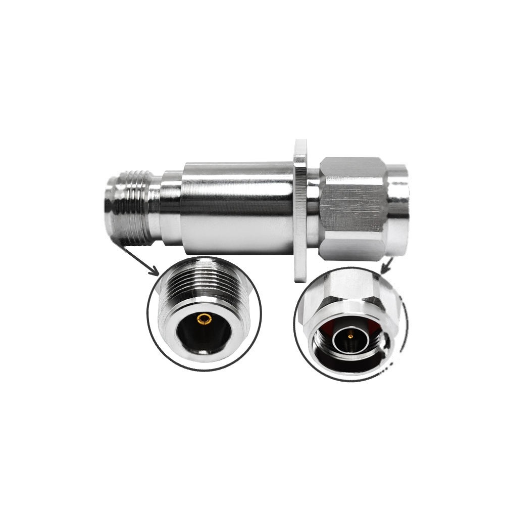 0-6Ghz RF Outdoor Surge Protector 50ohm N Type Male Plug to Female 4Holes Flange Coaxial Cable Connector Lightning Arrester
