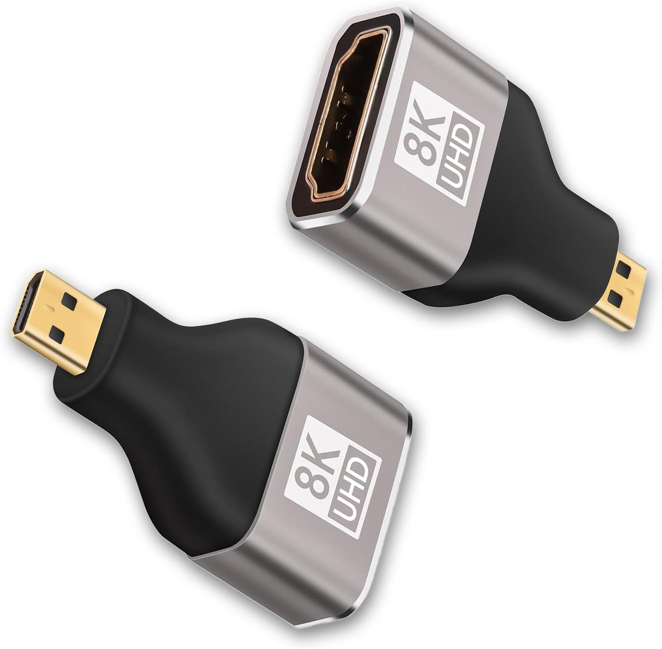 Micro to HDTV Standard Video Adapter,8K 60Hz UHD Connector, Gold-Plated High-Speed Adapter for Camera, Monitor, Projector