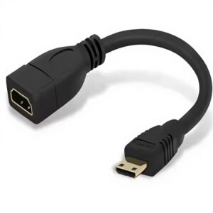 4K Mini HD-Compatible to HD-Compatible Cable Mini HD Male to HD Female Adapter Converter for DSLR Camera Laptop Monitor