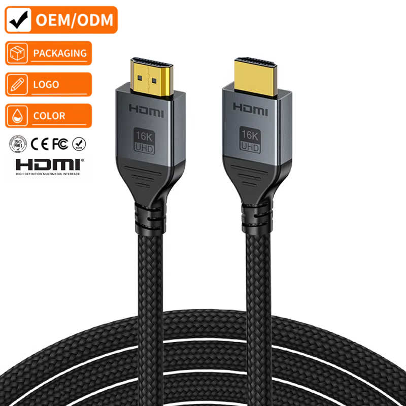 16K hdmi Cable 96Gbps Braided Video Cable Gold Plated 2.2 HDMI Cable for HDTV Blue DVD with 8K 60Hz 4K 120Hz Resolution