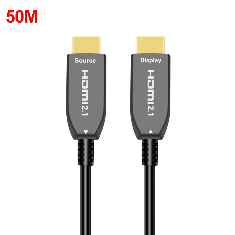 UHD 8K Fiber Optic 2.1 AOC Cable Ultra High-Speed HDR 4K Gold Plated 60Hz TV Projector Black PVC Jacket Monitor Speaker