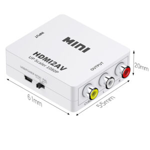 HDMI to RCA AV Converter Box 1080P Mini HDMI Input to 3RCA CVBS Adapter NTSC PAL Switch for Laptop PC HDTV