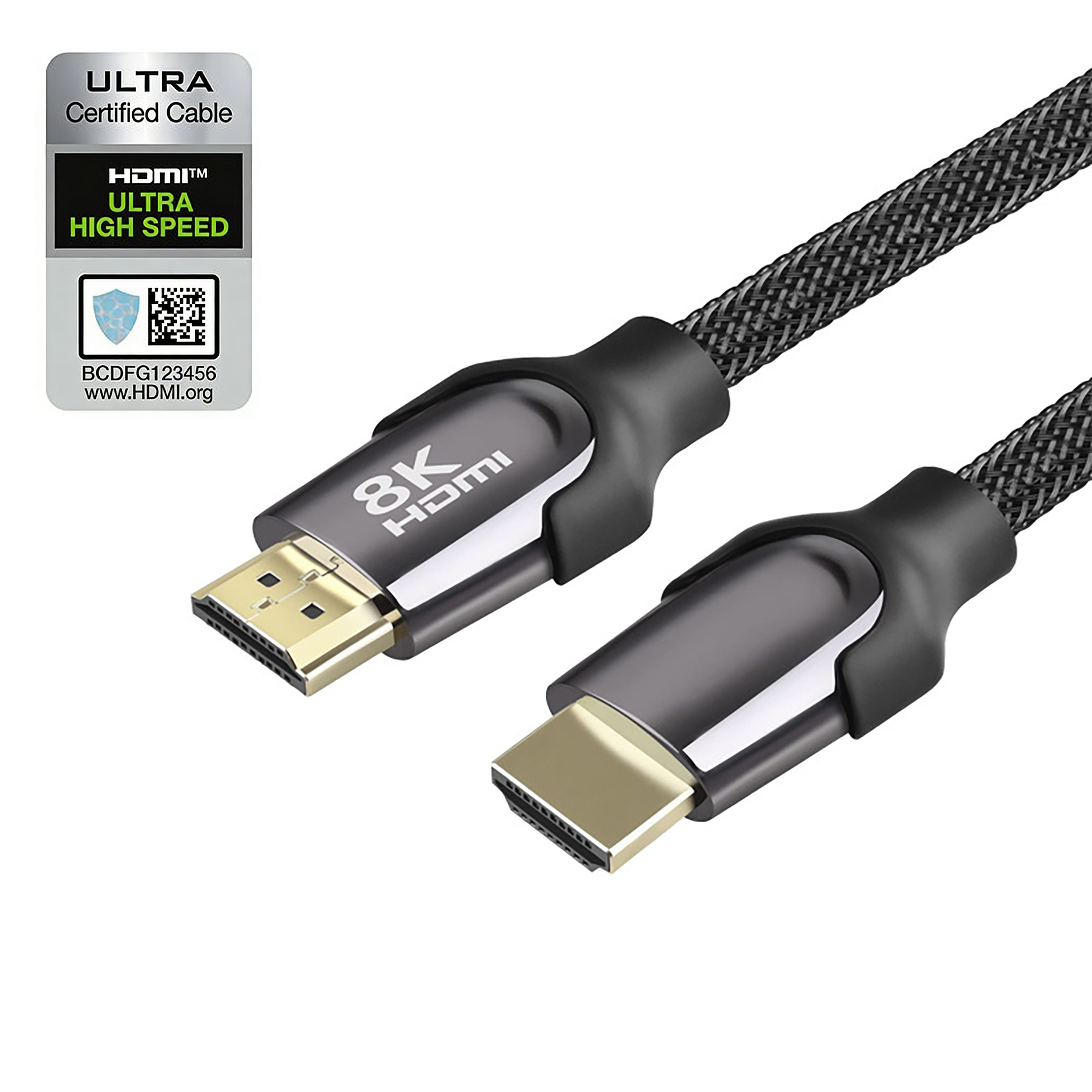 HDMI 2.1 Zinc Alloy Cable Certified 8K Ultra High Speed HDMI Cord Braided 4K 240Hz with Dynamic HDR Compatible for Laptop