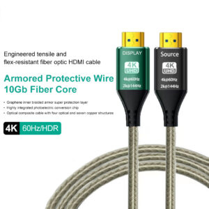 for 2.0 Fiber Optic Cable 4K 60Hz AOC Durable Shielded Nylon HDTV Compatible for Desktop Laptop Monitor