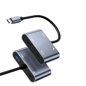 Multiport 4 in 1 Type C Hub, USB3.0 5Gbps Data Transmission 4K 60Hz HD Display 100W PD Charging Docking Station