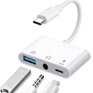 3 in 1 USB C Adapter OTG USB a 3.5mm Audio Jack 60W PD Fast Charging Converter for I Phone 15 16 17 iPad Type C Phone Laptop