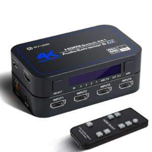 4x1 HDMI Switch with Audio Extractor Plug & Play HDMI Switching Remote Control 4K60Hz 10.5Gbps,TV PS5 Xbox Laptop