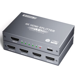 4K HDMI 1.4 Splitter 1x4, UHD 3D HDCP Pass Video Splitters & Converters with 4 Ports, HDMI Splitter 1 in 4 4Kx2K