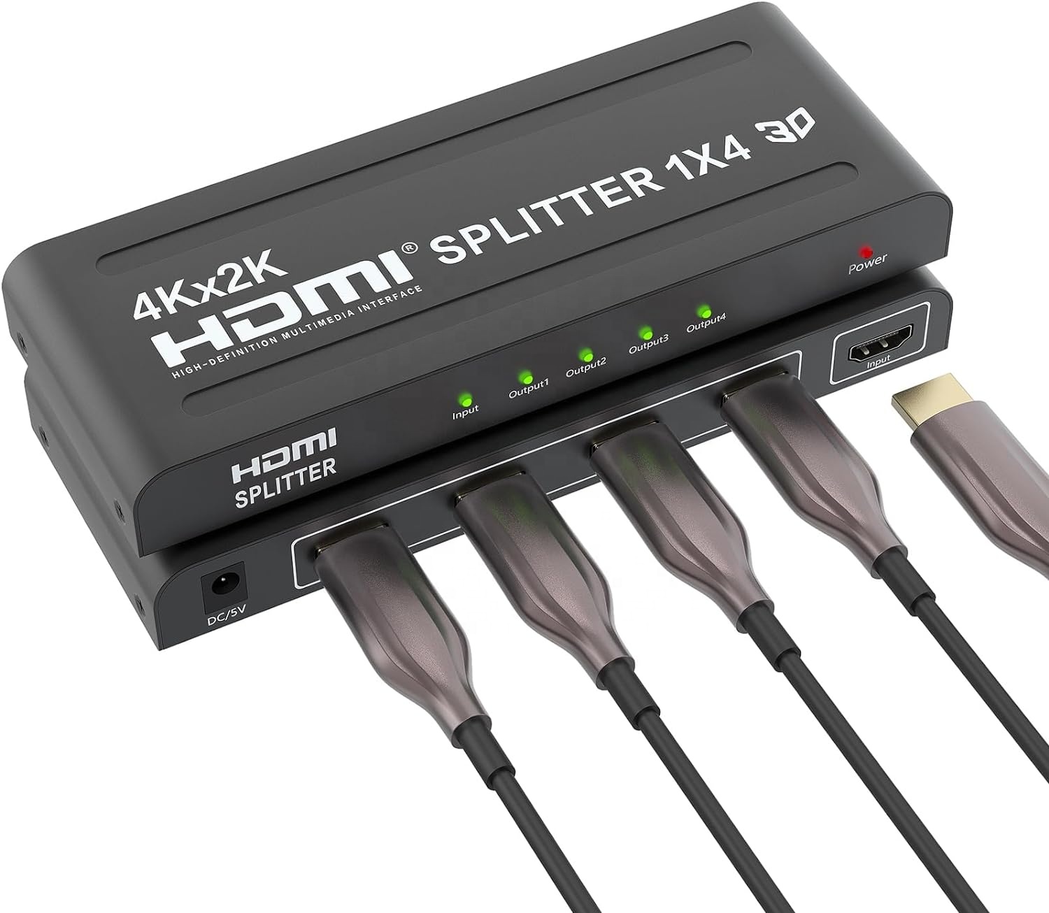 HDMI SPLITTER 1x4 Support 3D 4Kx2K 1 in 4 OUT for Multi-Screen Display, 4Kx2K 30Hz 3D Power HDMI Splitter