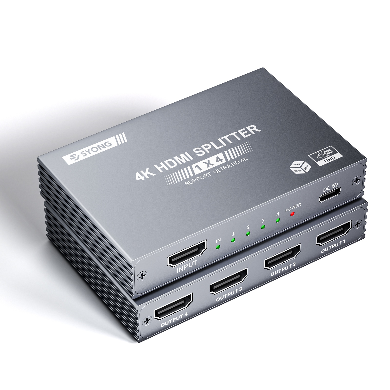 4K30Hz 1080P 60hz 1x4 4 Port HDMI Video Splitter 4 Ports 2K 4K 3D HDCP Passthrough HDMI Splitter 1 in 4 Out 4Kx2K