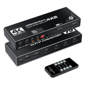 4Kx2K 3D 4 Input 2 Output HDMI Matrix 4x2 Video Switcher Support 1080P HDMI 4 in 2 Out HDMI Splitter With Remote Control