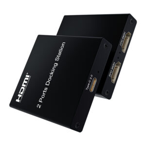 2 Ports USB Docking Station Support Dual Monitor Screen Mirror Extension Daisy Chain Connection for Laptop Desktop Office