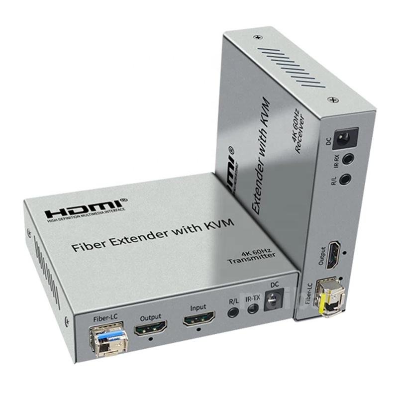 HD Video RJ45 HDMI RS232 IR Function KVM Fiber Optic Video 4K 60Hz 1080P HDMI Fiber Extender Over Fiber IP 20KM With KVM