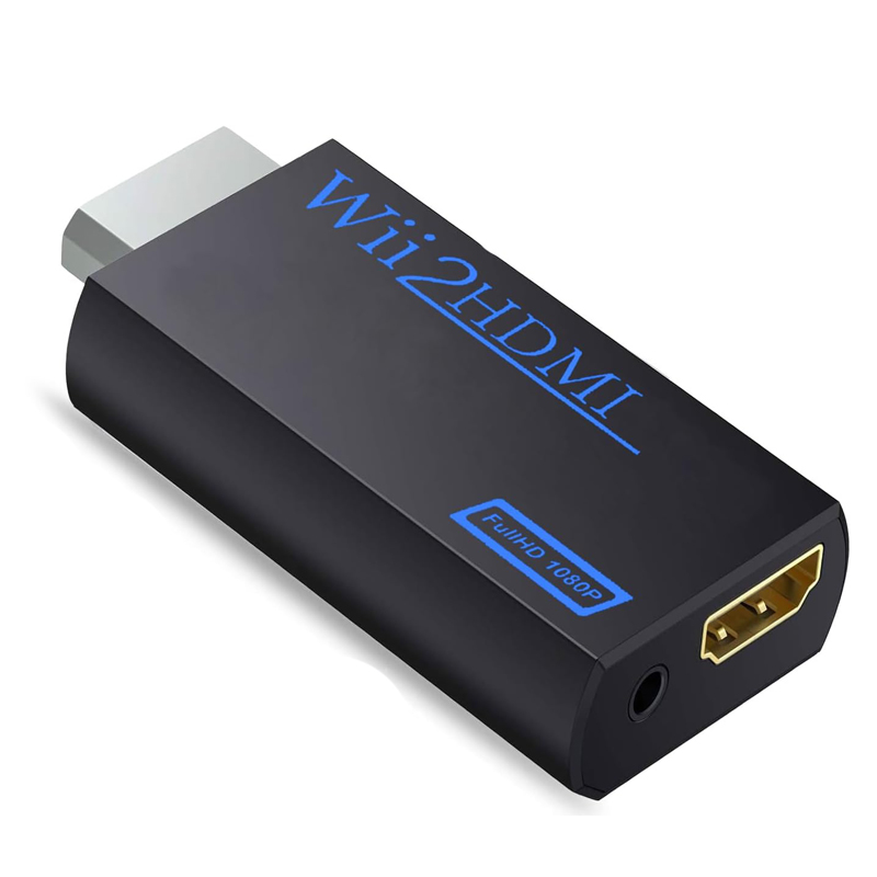Wii Hdmi Converter Adapter Wii 2 to Hdmi 1080P Connector Output Video 3.5mm Audio Supports All Wii Display Modes Black