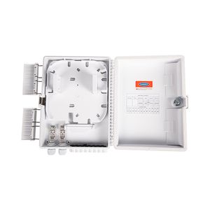 16 Core Fiber Optic Box (2 In 16 Out) Fiber Optic Distribution Box With 16 PLC Tray SC Adapter Cable Gland