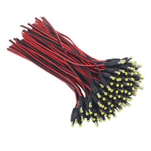 1DC Power Pigtail Cable 5.5x2.1mm and Male/Female Plug 12V Power Extension Wire for CCTV Cameras and LED Strips