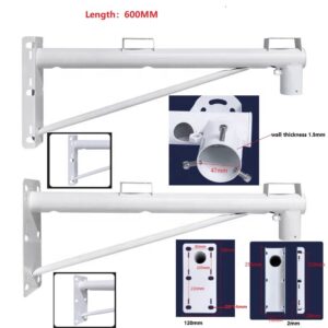 1Universal Outside Heavy and Duty Wall Mounted CCTV Camera Bracket and Triangular Reinforced Iron Arm for Surveillance Systems