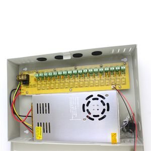 220V To 110V AC Switching Power Distribution Box To DC 12V 30A 350W 18CH CCTV Power Supply Box For Entrance Control Security System