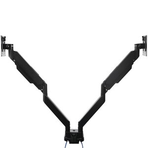 Aluminum Alloy High Duty Gas Spring Dual Monitor Arm Bracket With Double USB 3.0 WS-Y20U-B