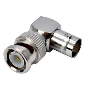 BNC Right Angle Male Coaxial Plug Connector To Female BNC Video Connector