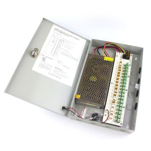 CCTV Accessories Box Access Control 18 Channels 12V 20A CCTV Switching Power Supply Aluminum Box