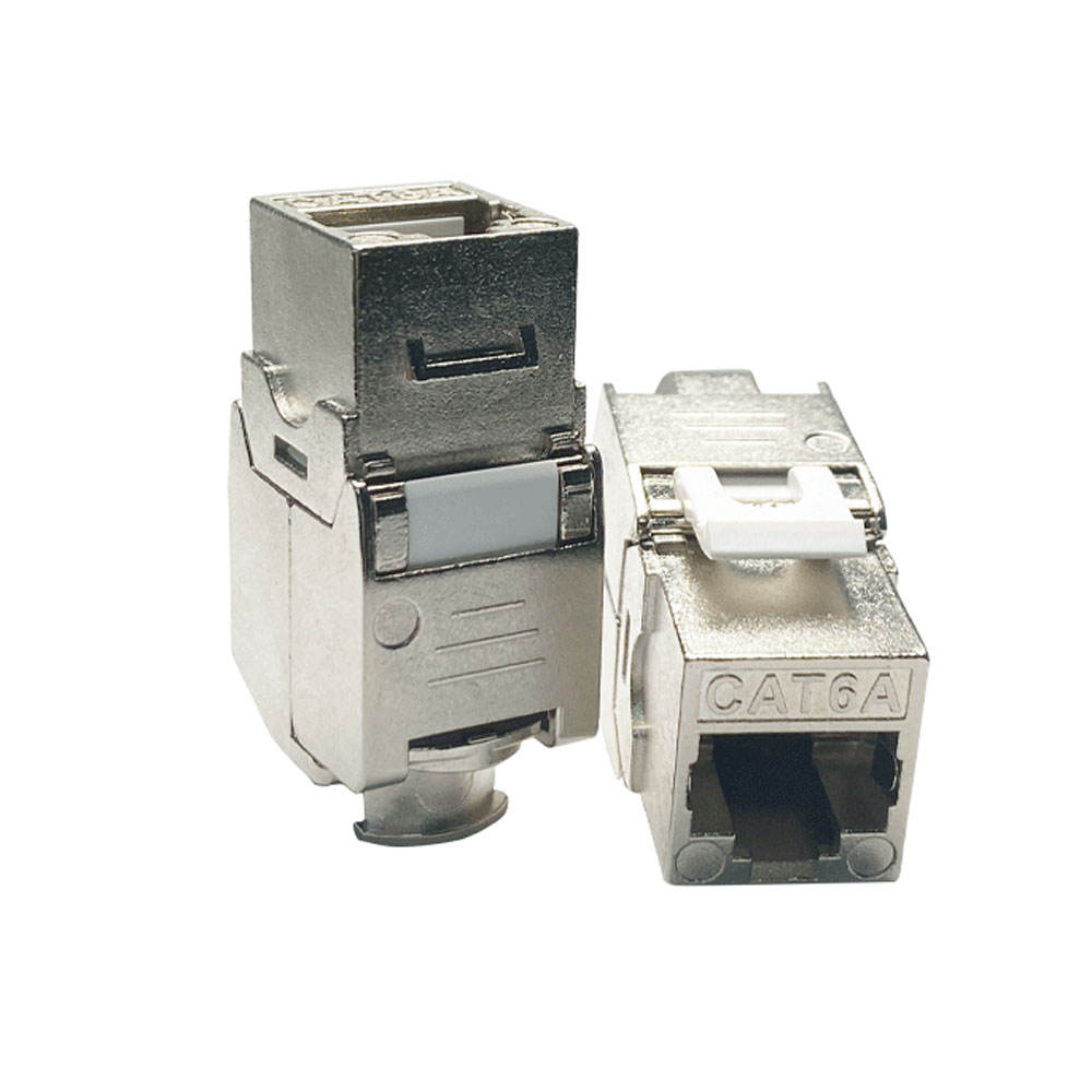 Cat6A UTP 180 Degree LED Toolless Keystone Jack