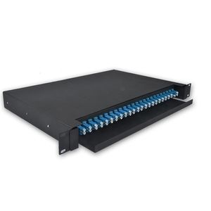 19-Inch Black Fiber Optic Patch Panel