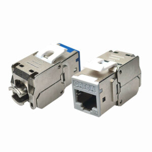 Cat7/Cat6A Shielded 180 Degree Toolless RJ45 Keystone Jack