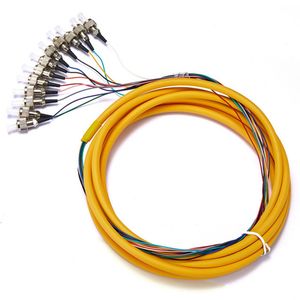 FC 12-Core Fiber Pigtail, Color Coded
