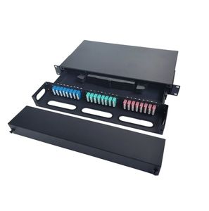 FTTH 1U 19-Inch Rack Mount Fiber Optic Patch Panel 12/24/48/96-Core Slide Rail ODF