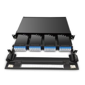 High Density 1U MPO/MTP To LC Cassette Fiber Optic Patch Panel