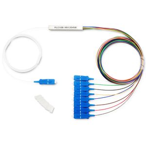 1X8 SC/UPC FTTH Single Mode Fiber Optic PLC Splitter Mini Steel Tube Type