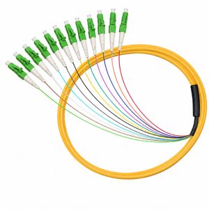 LC APC 12 Cores Single Mode Bundle Fiber Optic Pigtail Cable