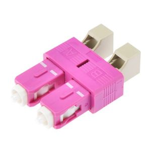 LC Female To SC Male Duplex OM4 & SM Hybrid Fiber Optic Adapter