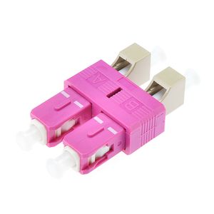 LC Female To SC Male Single Mode/OM4 Duplex Hybrid Fiber Optic Adapter