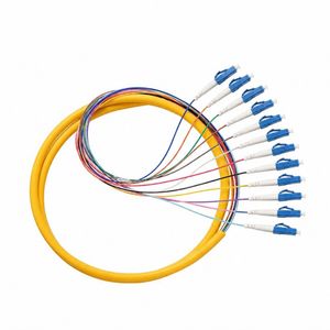 LC UPC 12 Cores Bundle Fan out Single Mode Fiber Optic Pigtail