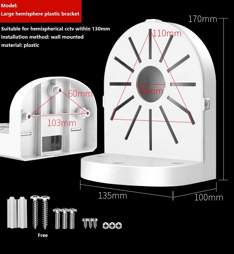 Versatile Plastic Wall Ceiling Mount Dome Bracket for CCTV Security Camera Hemisphere Bracket Durable