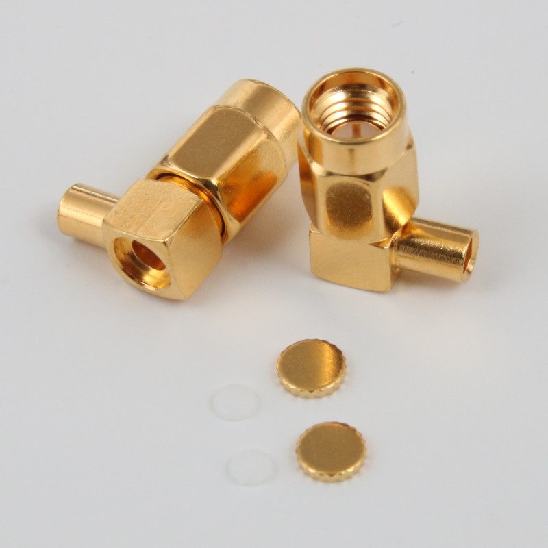 Right Angle R/A SSMA Male Plug Connector Solder Type Welding for RG408 .086 Semi-Flexible Cable SSMA JWB2
