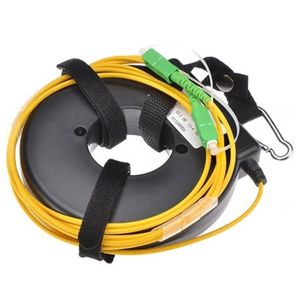 Round OTDR Fiber Optic Launch Cable Box with Black Shell