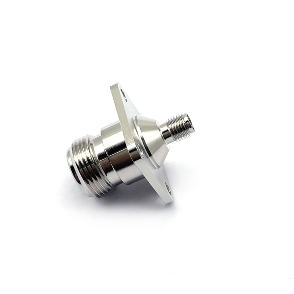 SMA Female Jack to N Type Female Jack Panel Mount Waterproof Brass Panel Mounting Flange RF Coaxial Connectors N/SMA-KKF-3