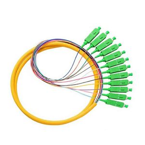 SC APC 12 Cores Single Mode 0.9mm LSZH Fiber Optic Pigtail