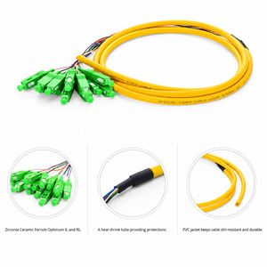 SC APC 8 12 24 Color Single Mode 9/125um Fiber Optic Pigtail