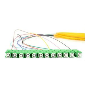 SC APC Multi Colored 12 Cores Single Mode Fiber Optic Pigtail