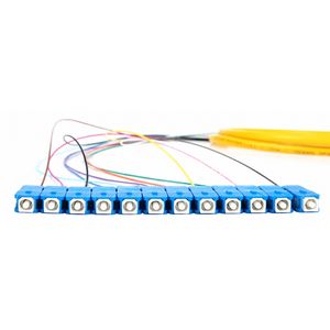 SC UPC 12 Core Single Mode Bundle Fiber Optic Pigtail